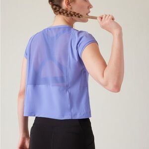Athleta Light Purple Sheer Crop Top